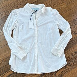 Tuckernuck NWT White Button-Up Shirt, puff shoulder, XS